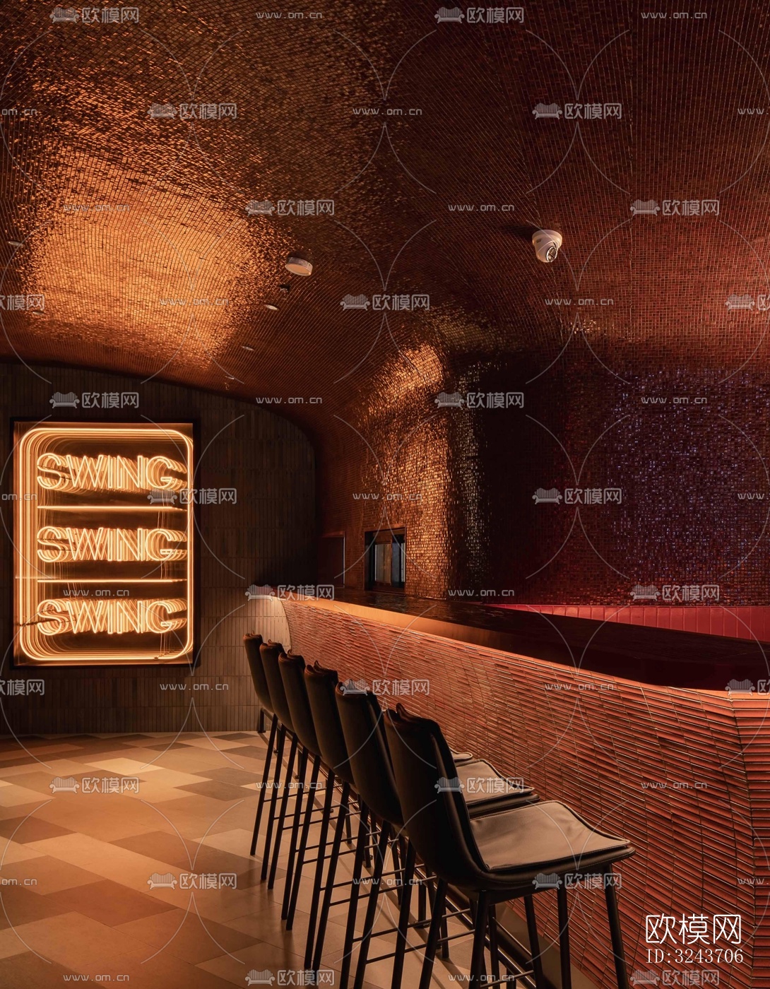 现代西餐厅效果图下载（渲染图20）