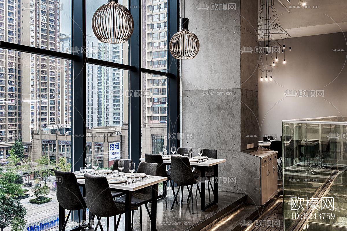 现代西餐厅效果图下载（渲染图6）