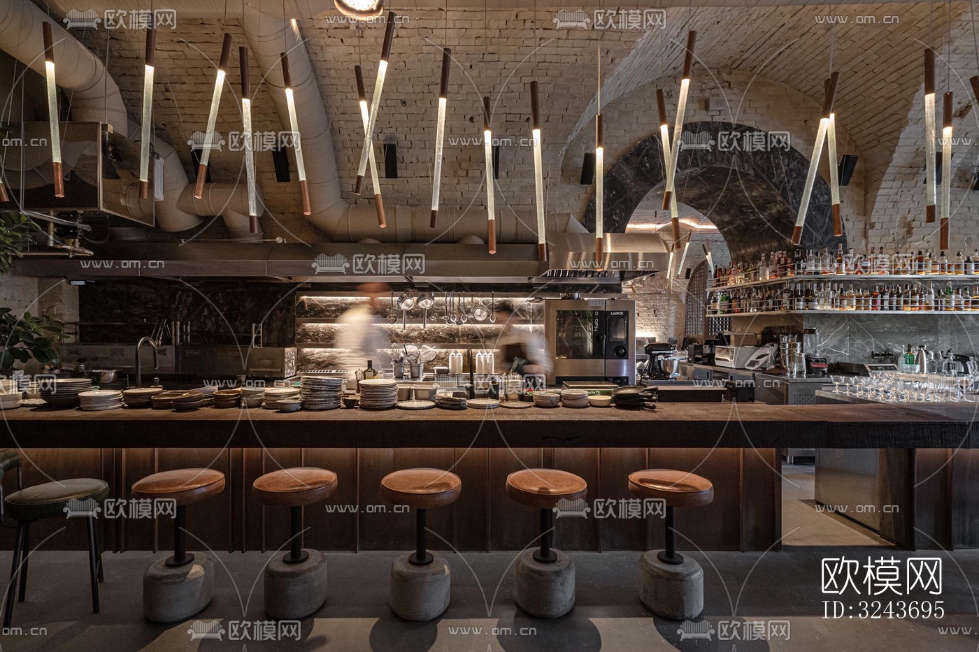 现代西餐厅效果图下载（渲染图9）