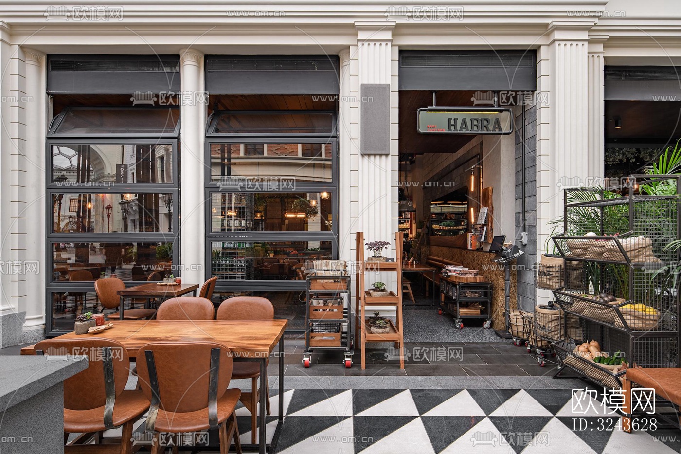 工业风西餐厅效果图下载（渲染图13）