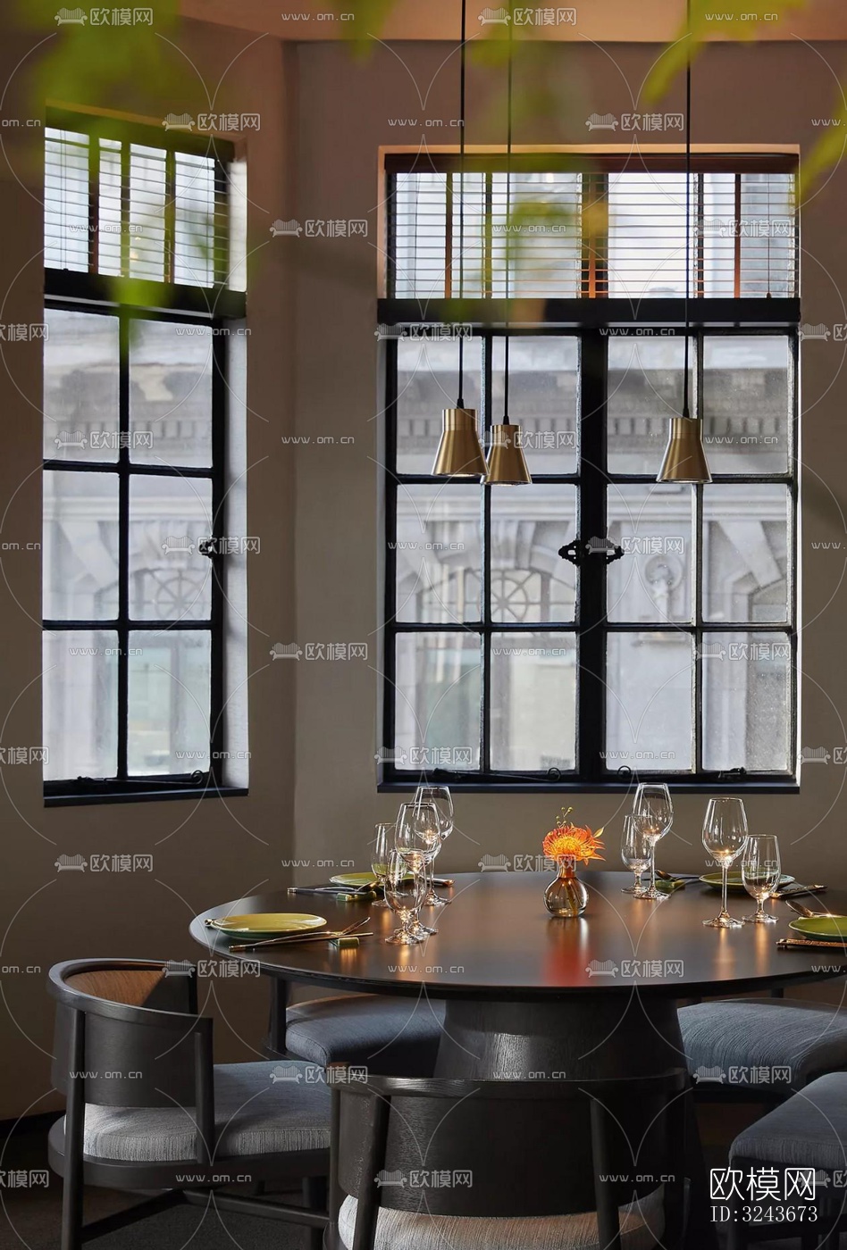 现代西餐厅效果图下载（渲染图8）