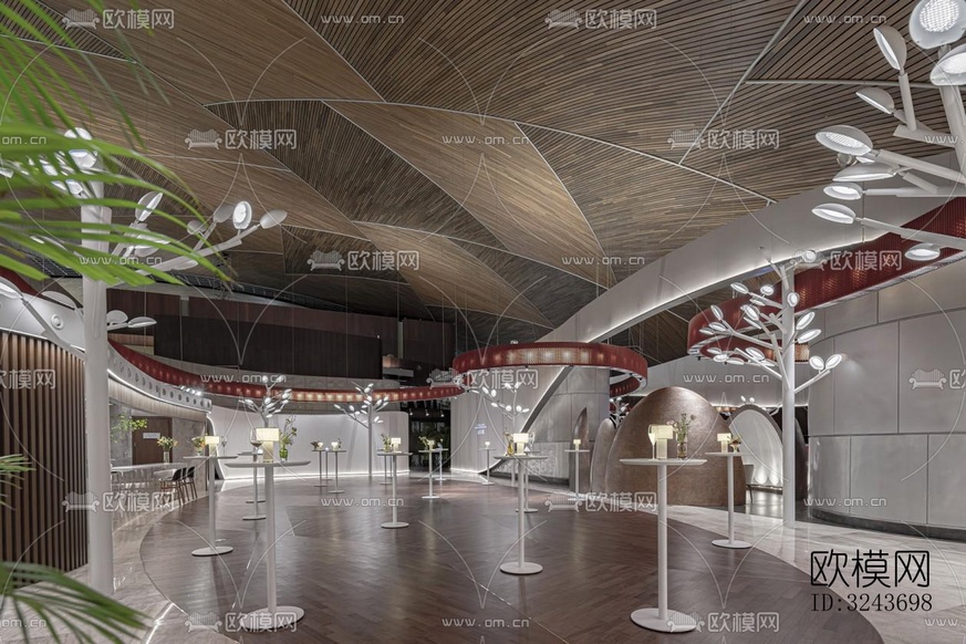 現(xiàn)代西餐廳效果圖下載(渲染圖8)
