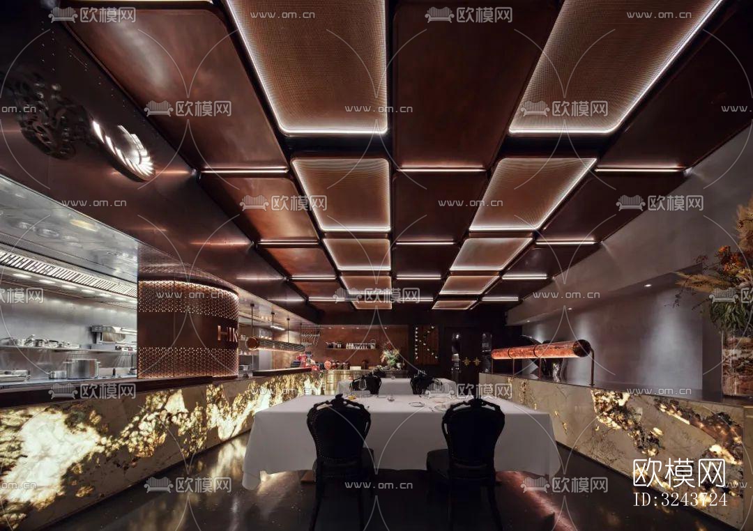 现代西餐厅效果图下载（渲染图5）