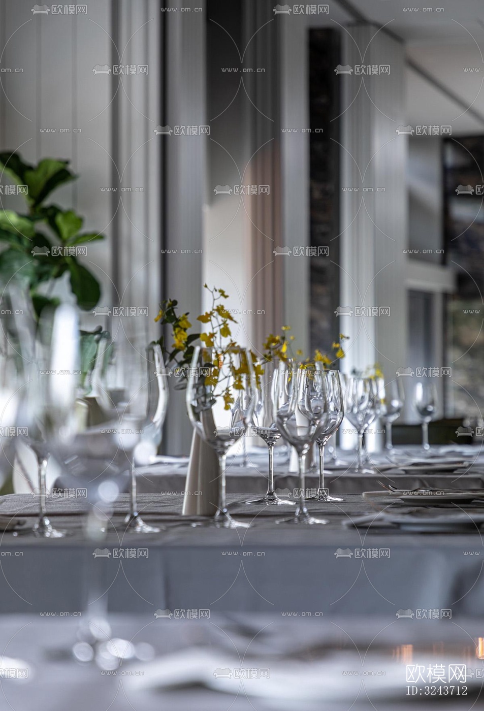 现代西餐厅效果图下载（渲染图7）