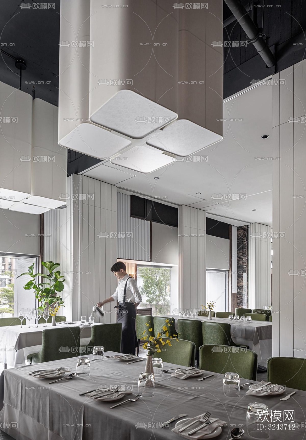 现代西餐厅效果图下载（渲染图3）