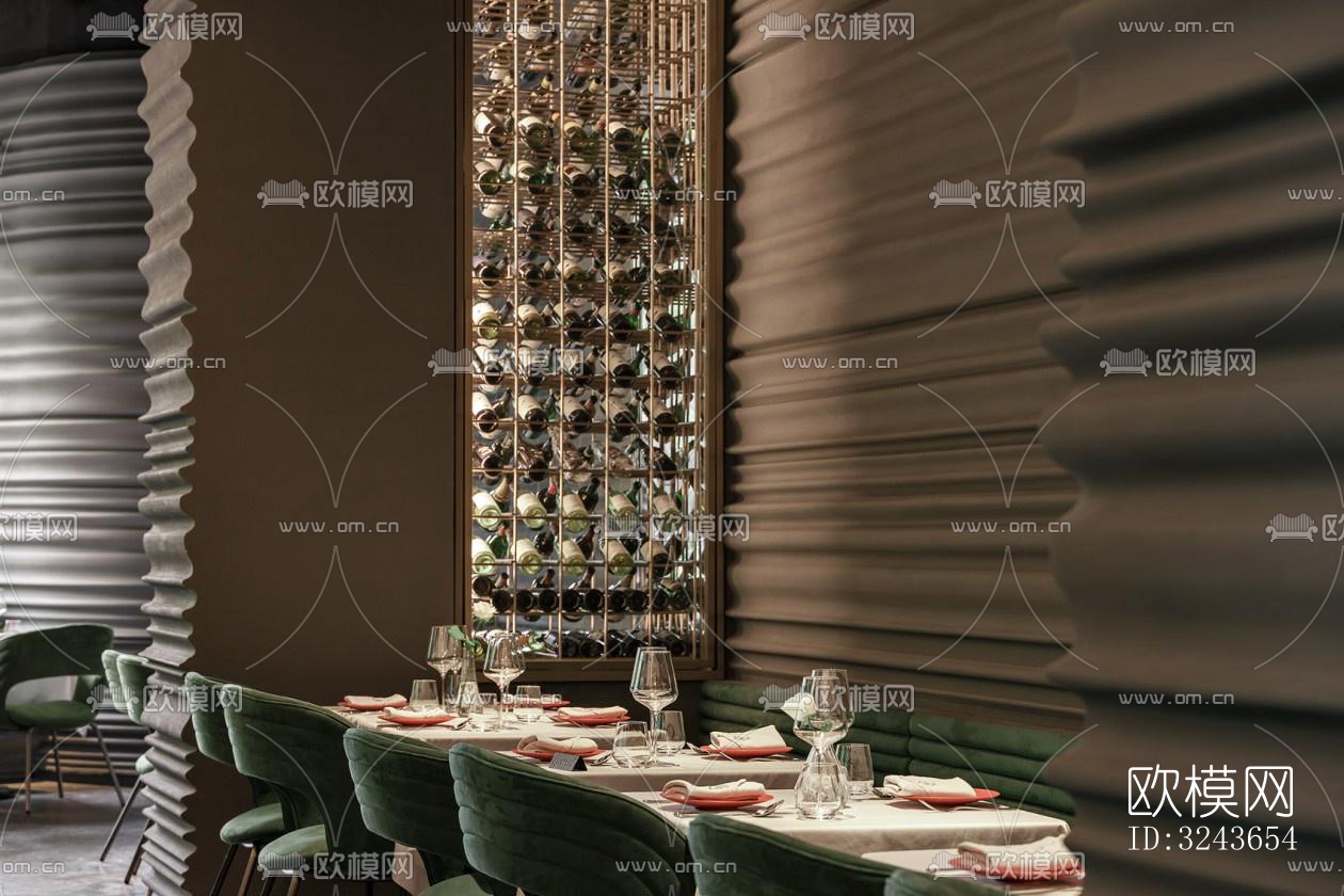 现代西餐厅效果图下载（渲染图3）