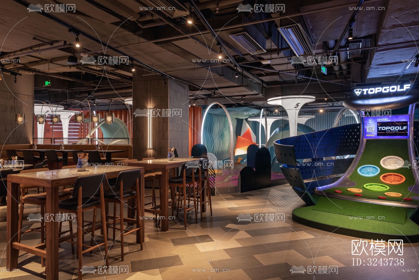 现代西餐厅效果图下载（渲染图2）