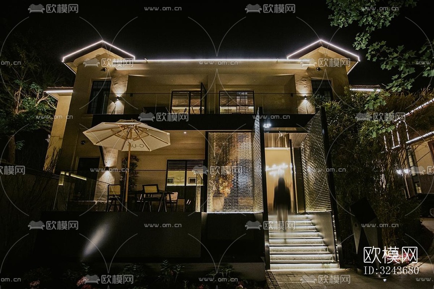 現(xiàn)代西餐廳效果圖下載(渲染圖16)