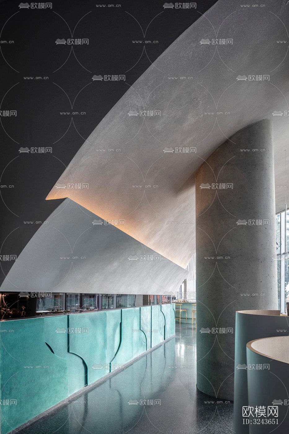 现代西餐厅效果图下载（渲染图12）