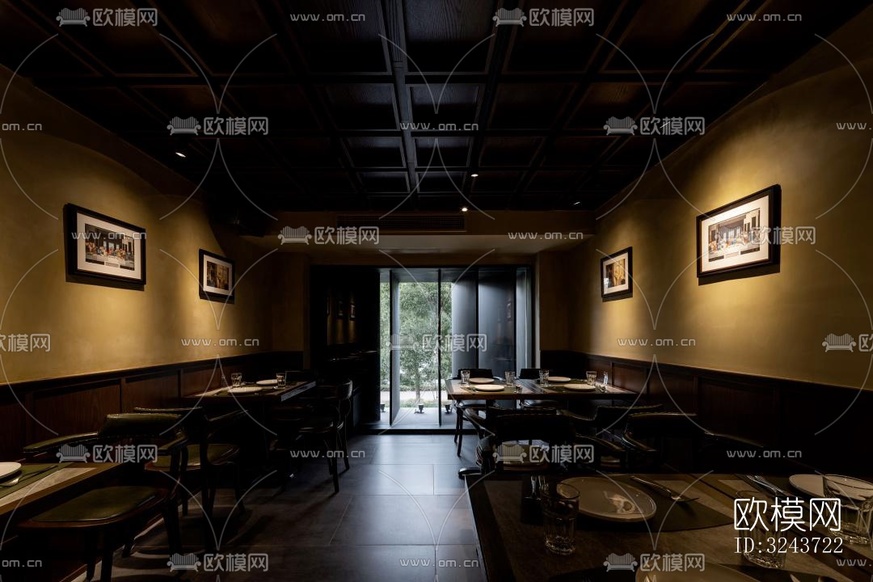 現(xiàn)代西餐廳效果圖下載(渲染圖8)