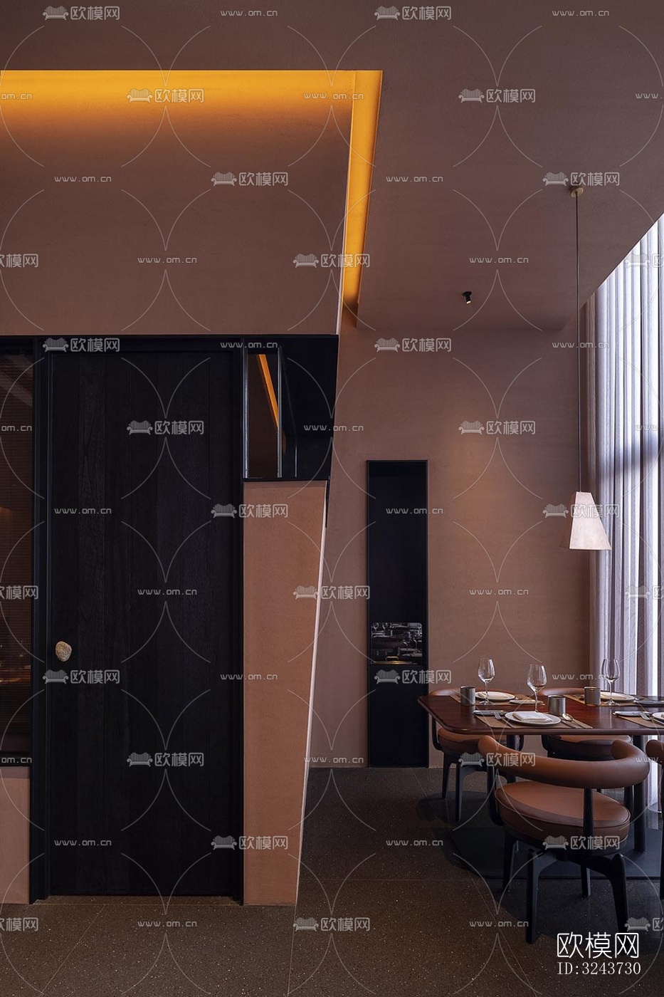 现代西餐厅效果图下载（渲染图10）