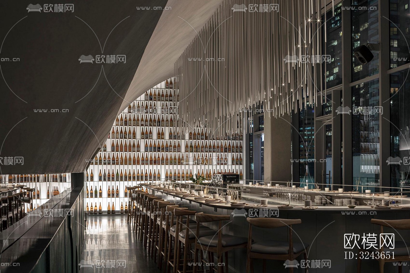 现代西餐厅效果图下载（渲染图6）