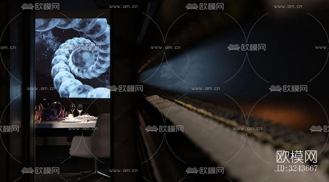 现代西餐厅效果图下载（渲染图1）