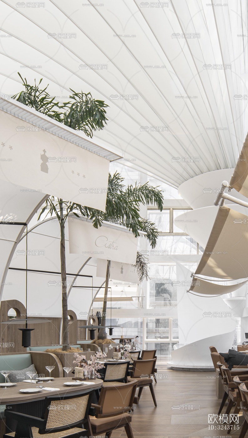 现代西餐厅效果图下载（渲染图10）