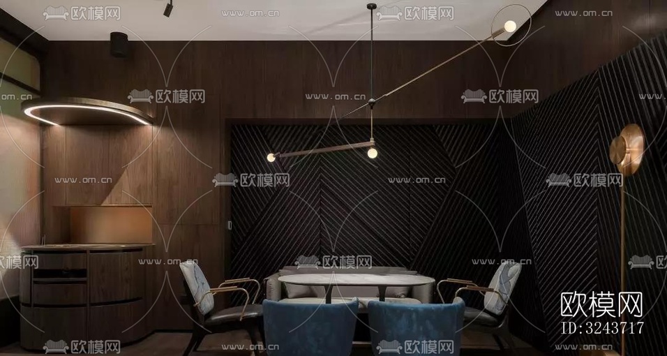 現(xiàn)代西餐廳效果圖下載(渲染圖7)