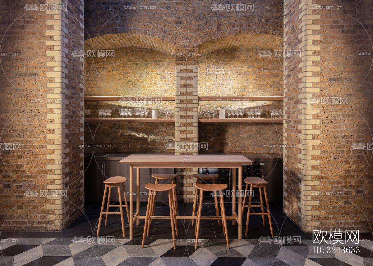 工业风西餐厅效果图下载（渲染图7）