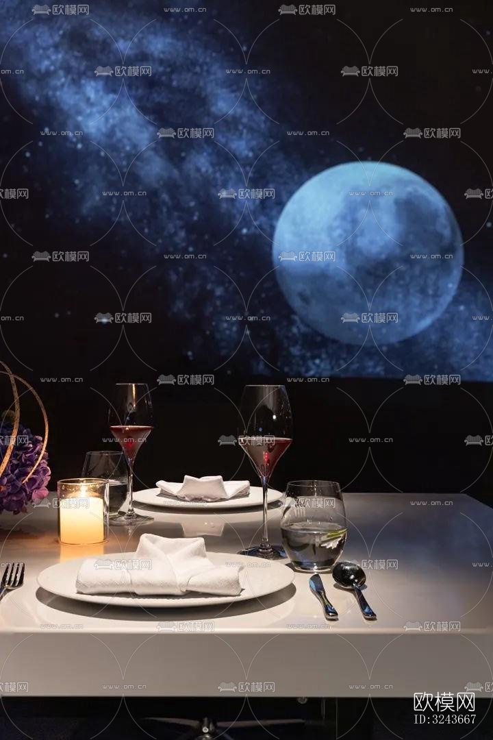 现代西餐厅效果图下载（渲染图13）