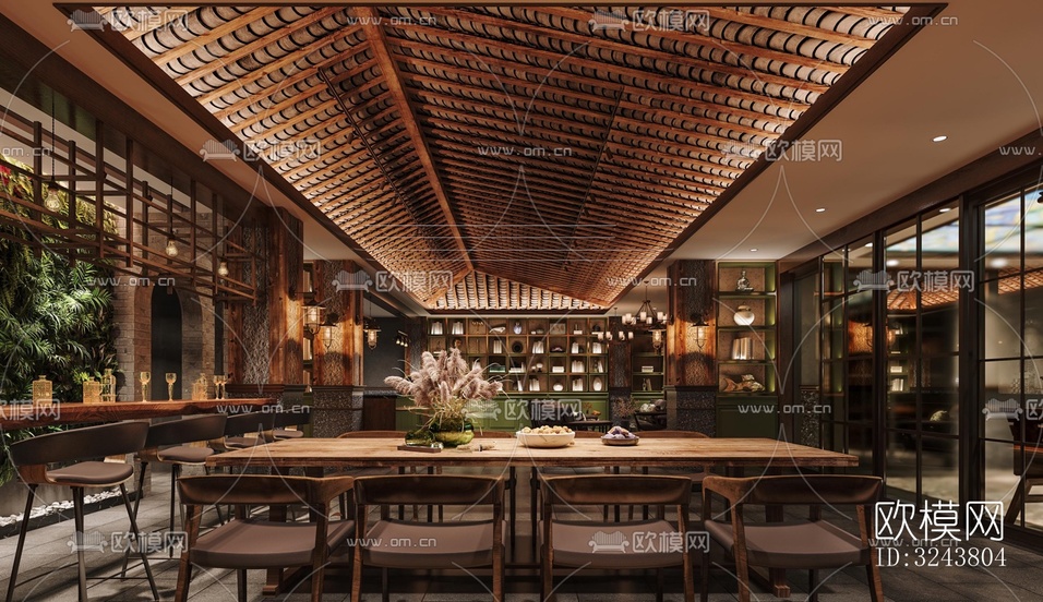 美式西餐廳效果圖下載(渲染圖5)