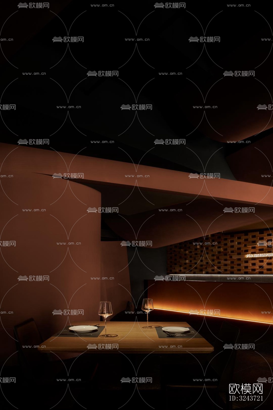 现代西餐厅效果图下载（渲染图18）