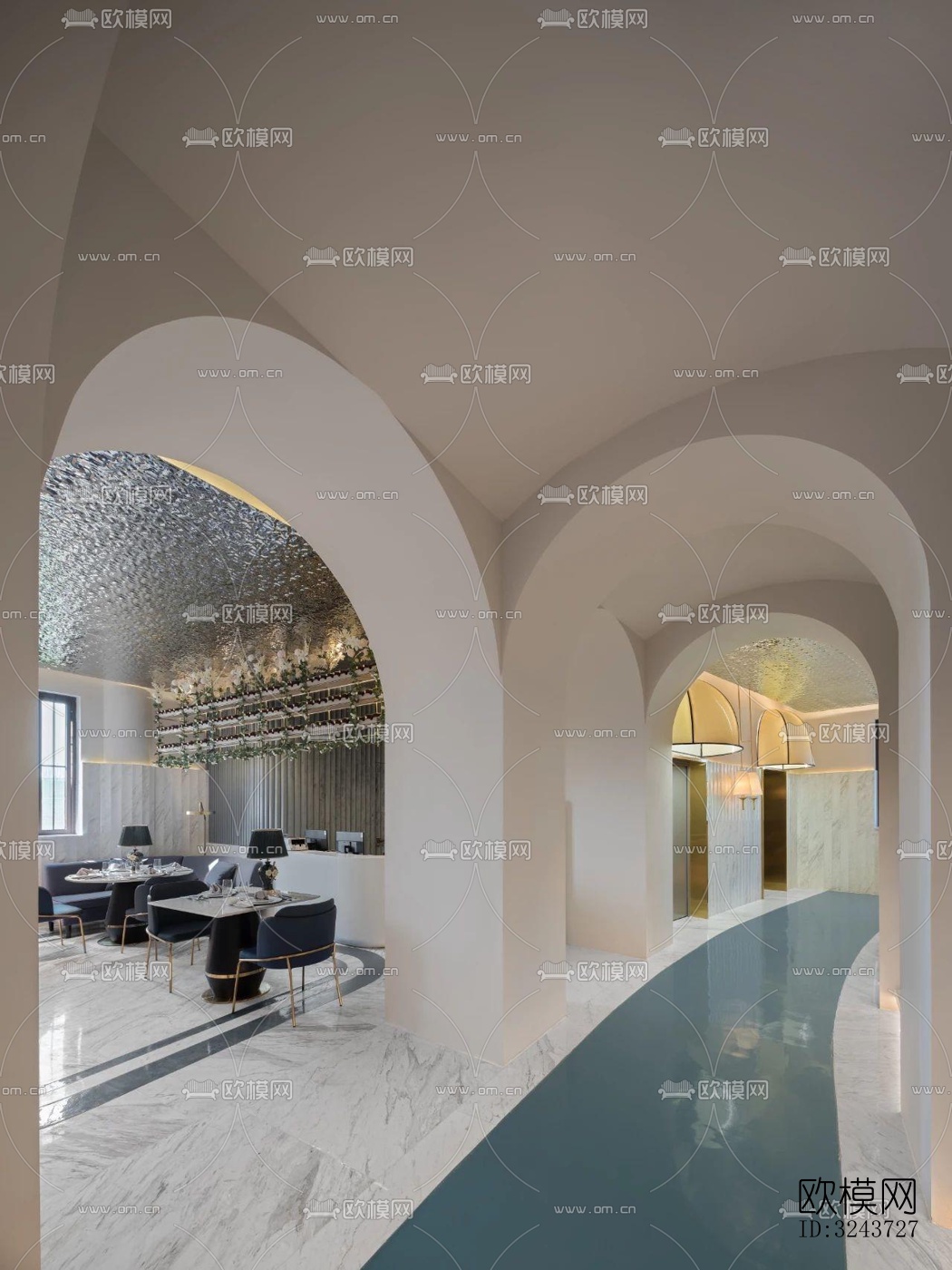 现代西餐厅效果图下载（渲染图8）