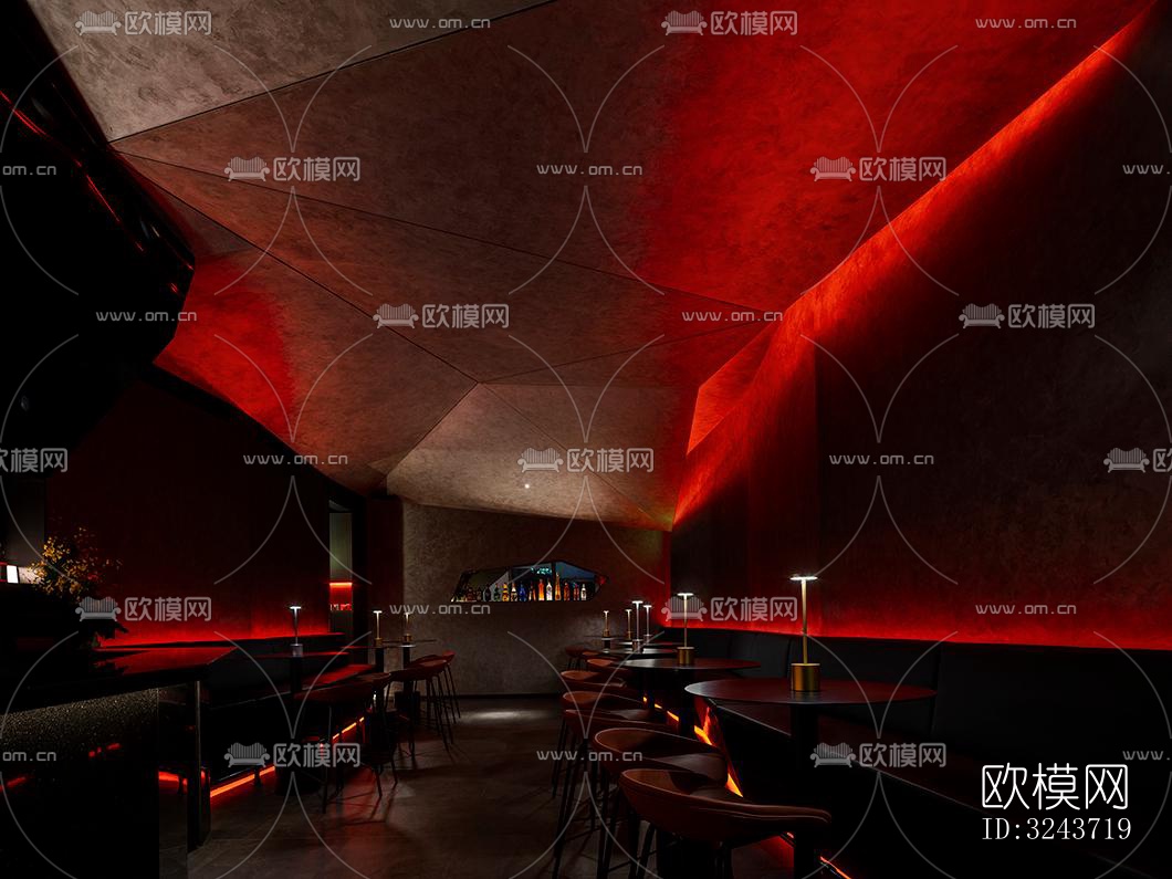 现代西餐厅效果图下载（渲染图8）