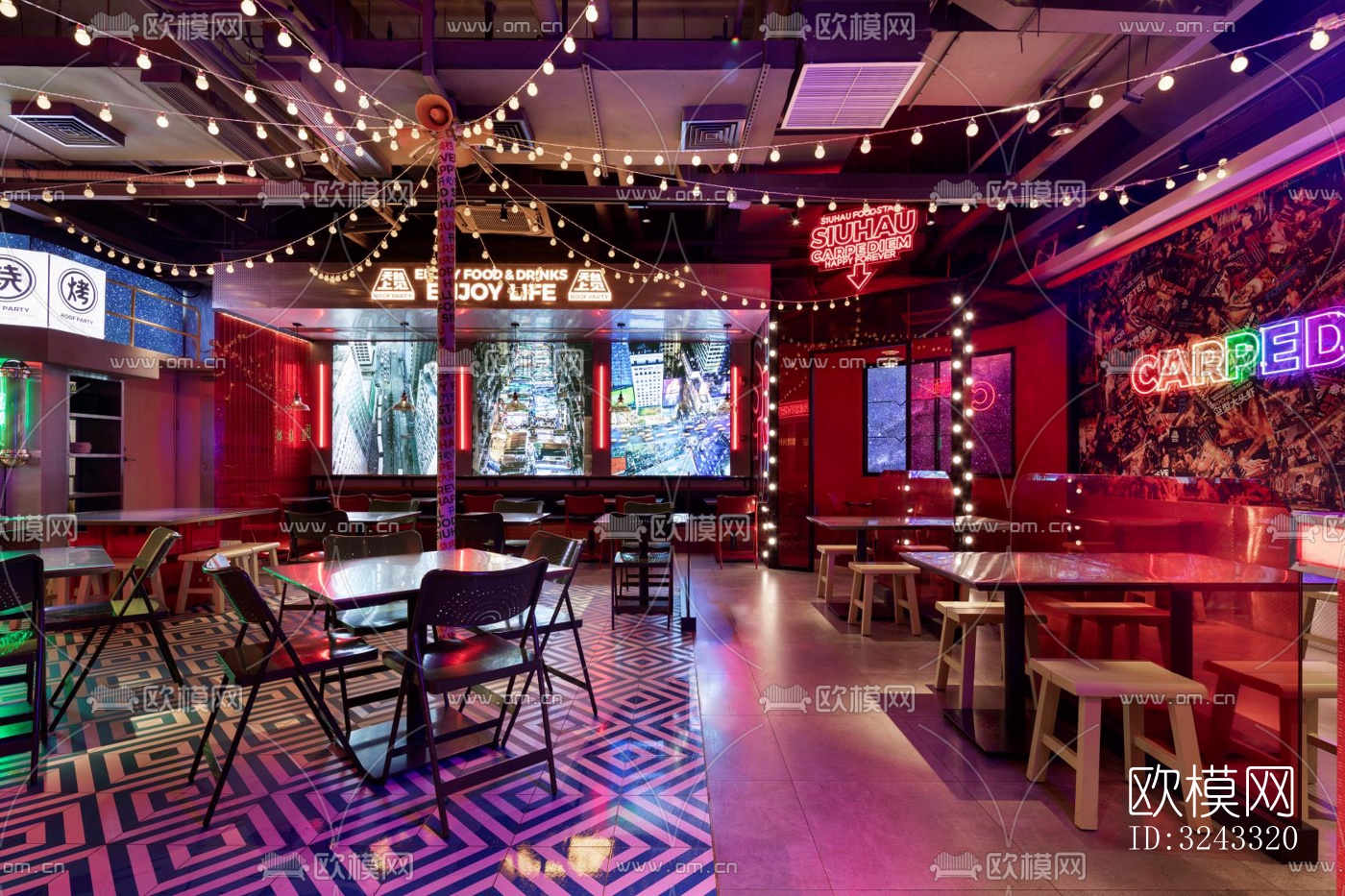 工业风火锅烤肉效果图下载（渲染图5）