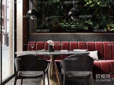 現(xiàn)代西餐廳效果圖下載(渲染圖4)