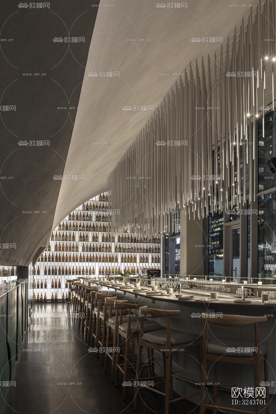 现代西餐厅效果图下载（渲染图8）