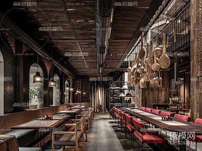 侘寂西餐厅效果图下载（渲染图5）