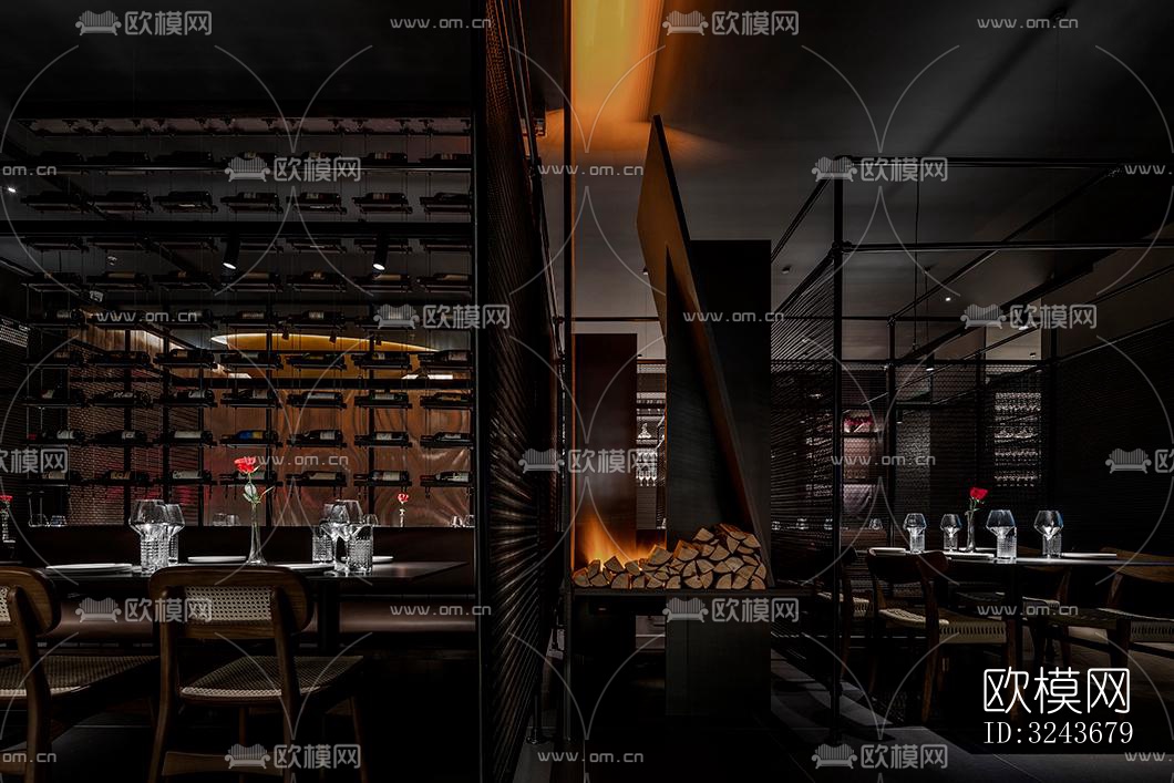 现代西餐厅效果图下载（渲染图10）