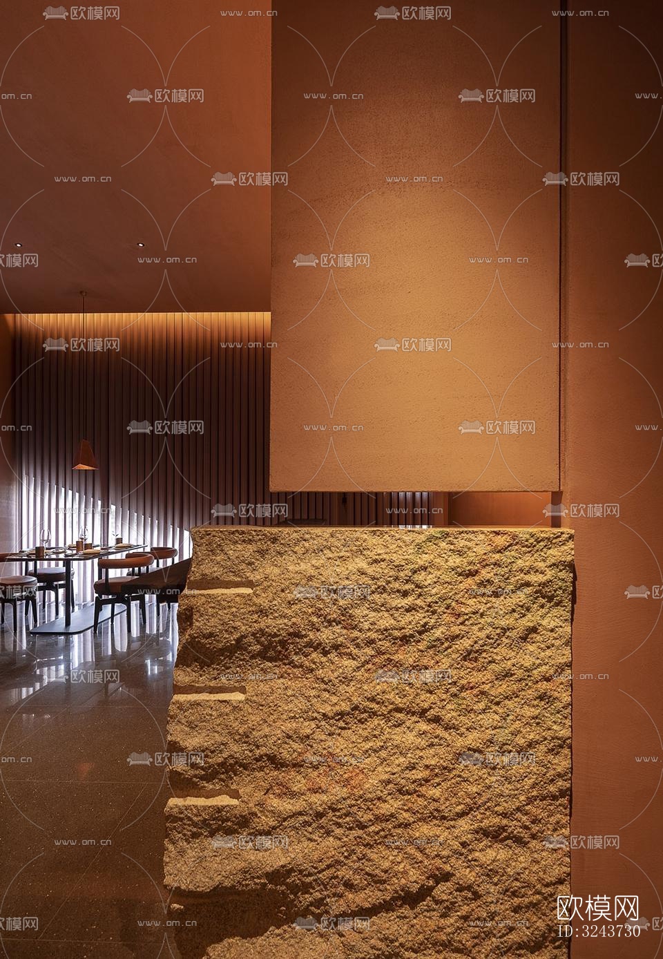 现代西餐厅效果图下载（渲染图15）