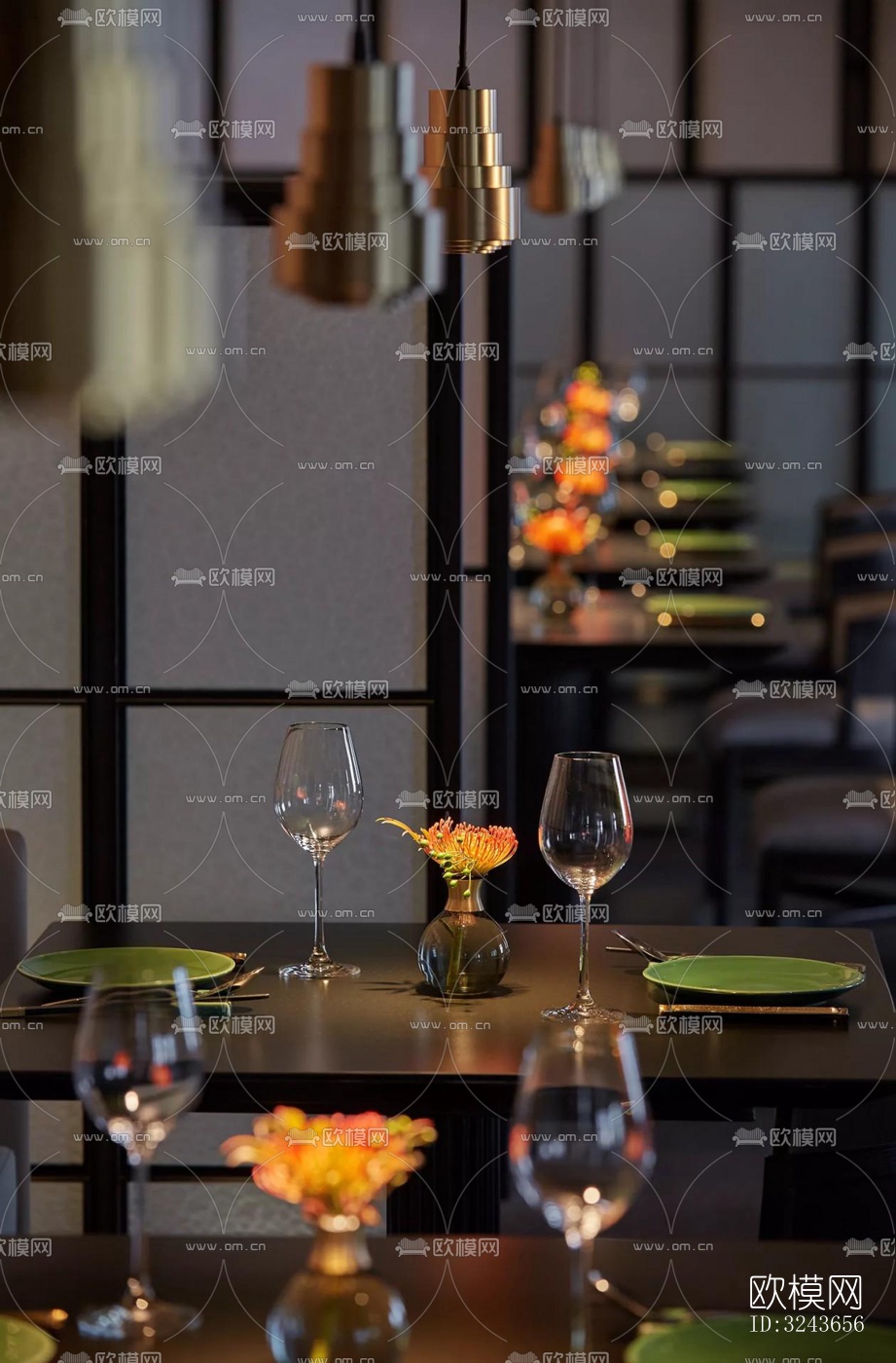 现代西餐厅效果图下载（渲染图8）