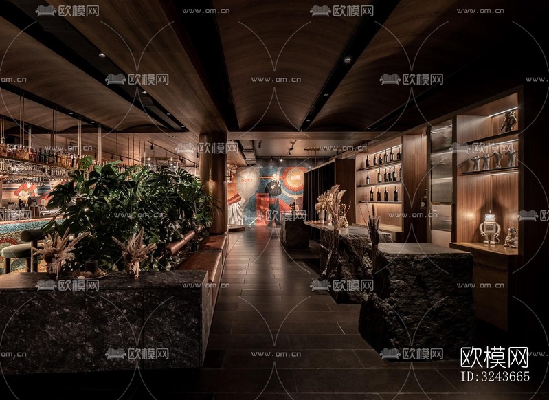 現(xiàn)代西餐廳效果圖下載(渲染圖1)