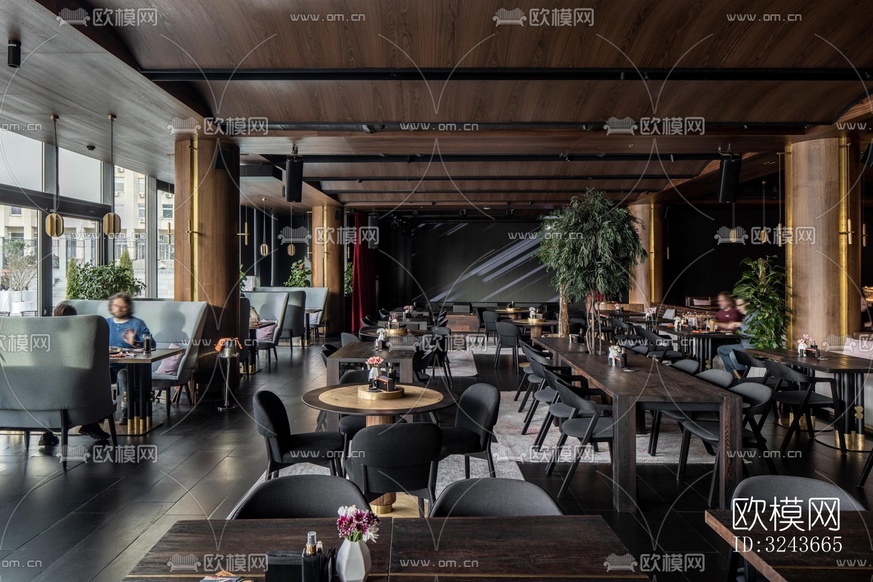 現(xiàn)代西餐廳效果圖下載(渲染圖10)