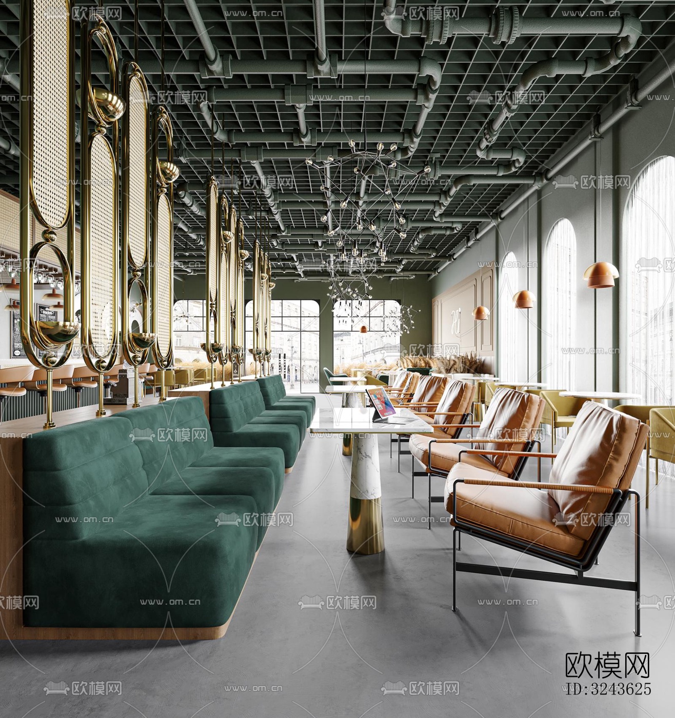 北欧西餐厅效果图下载（渲染图6）