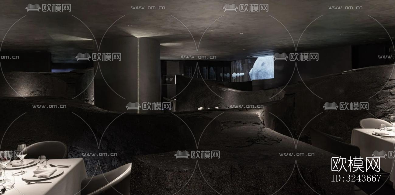 现代西餐厅效果图下载（渲染图8）