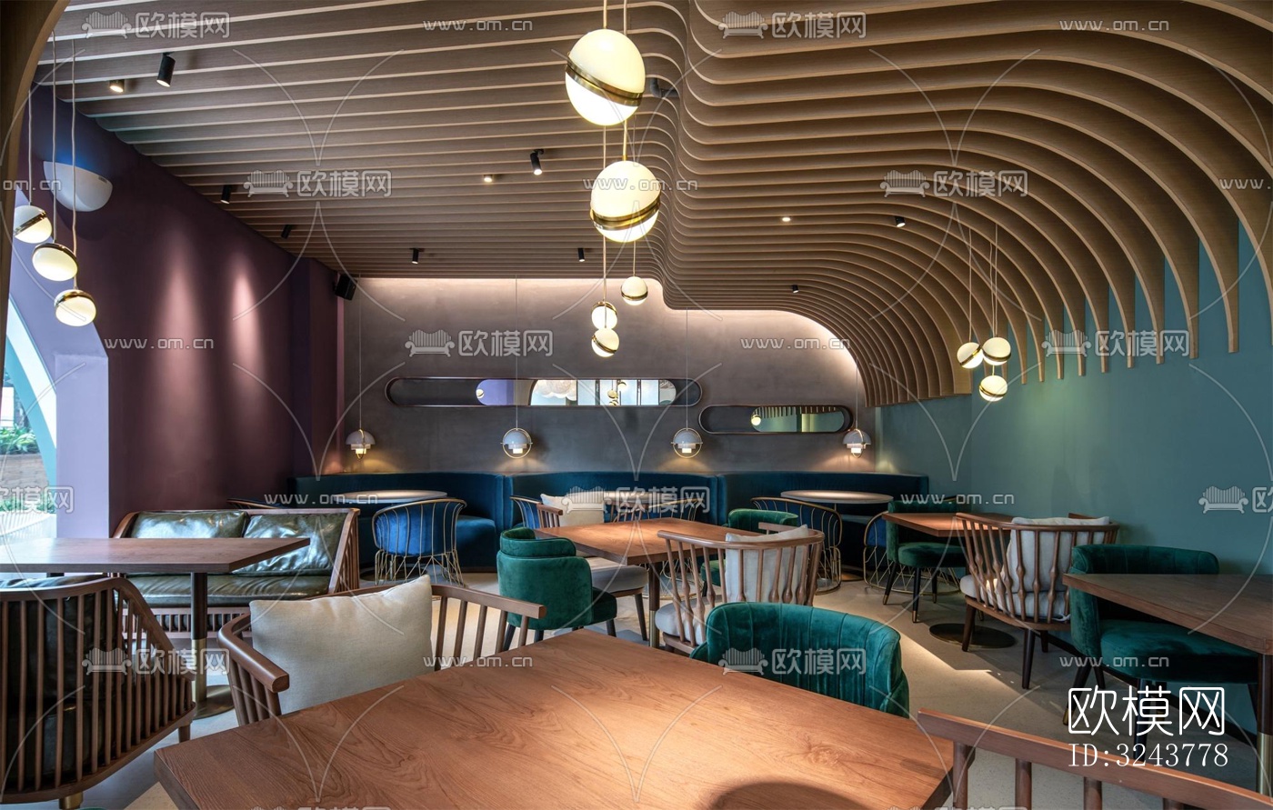 现代西餐厅效果图下载（渲染图3）