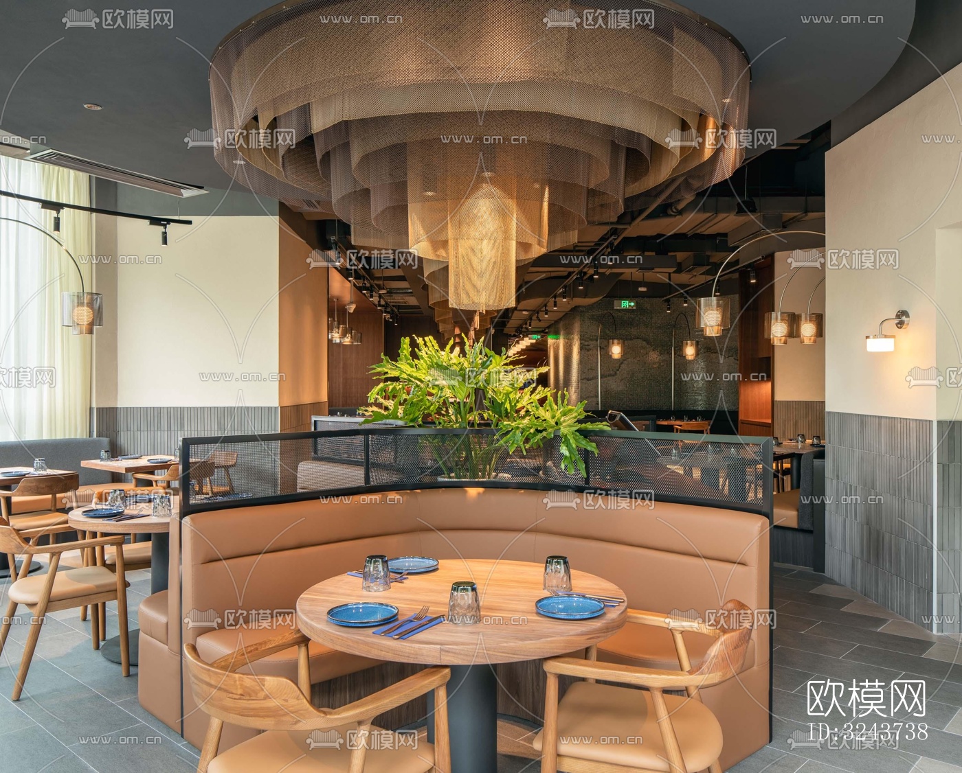 现代西餐厅效果图下载（渲染图10）