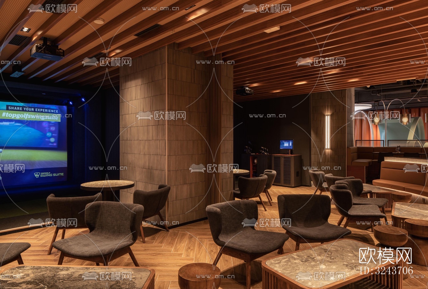 现代西餐厅效果图下载（渲染图6）