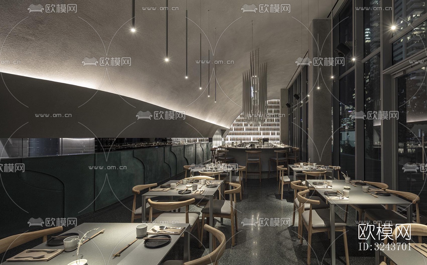 现代西餐厅效果图下载（渲染图4）