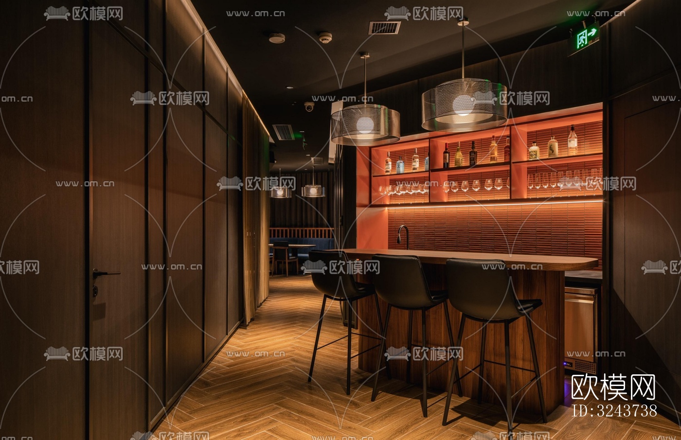 现代西餐厅效果图下载（渲染图16）