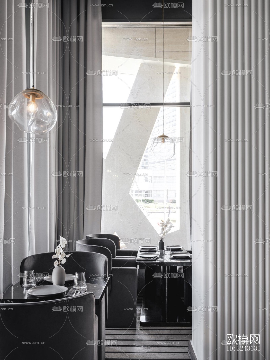 工业风西餐厅效果图下载（渲染图8）