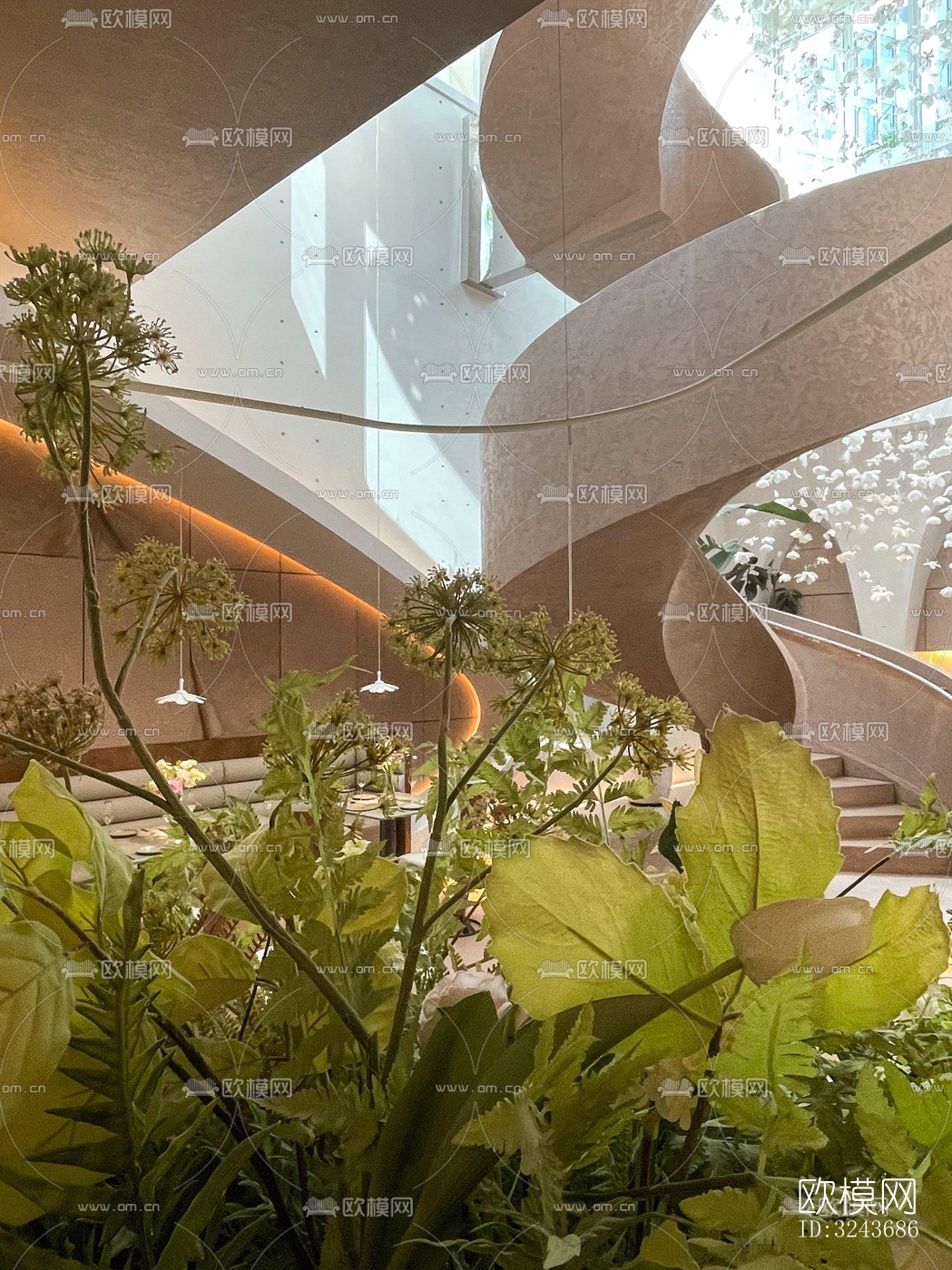 现代西餐厅效果图下载（渲染图11）