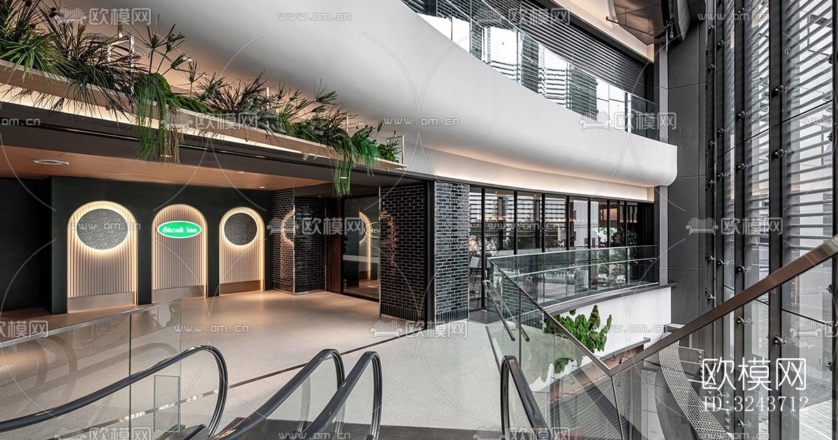 现代西餐厅效果图下载（渲染图14）