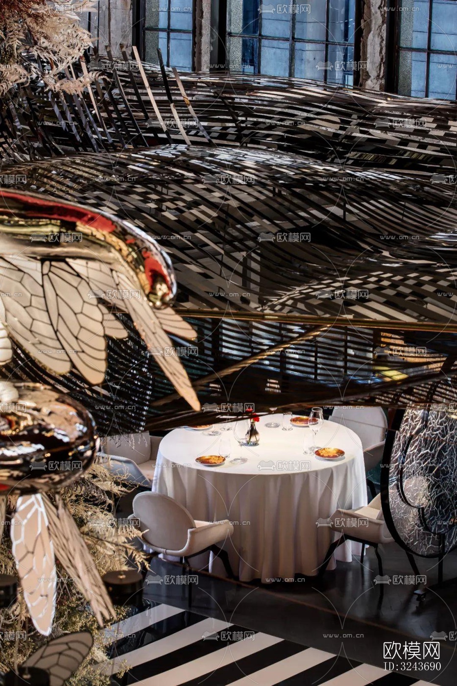 现代西餐厅效果图下载（渲染图3）