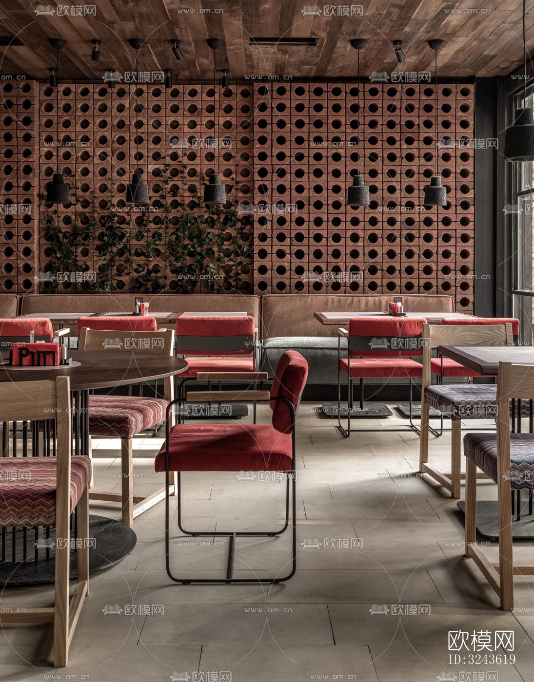 侘寂西餐厅效果图下载（渲染图1）