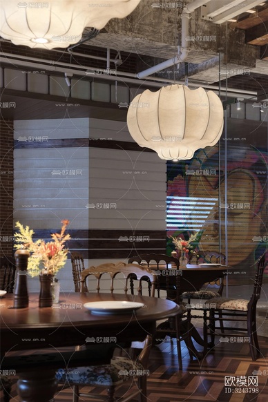美式西餐廳效果圖下載(渲染圖9)