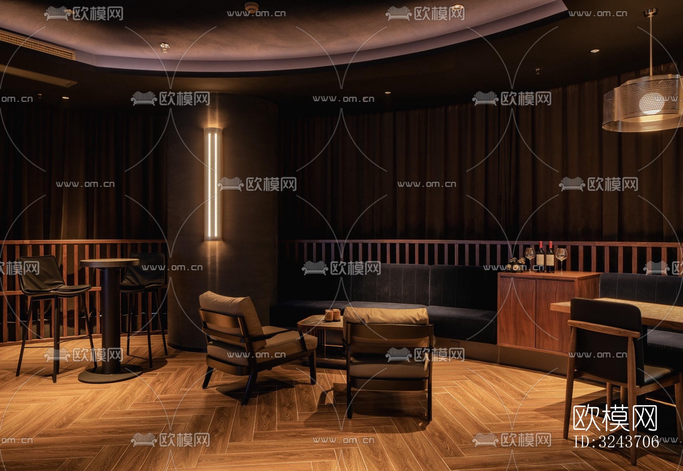 现代西餐厅效果图下载（渲染图16）