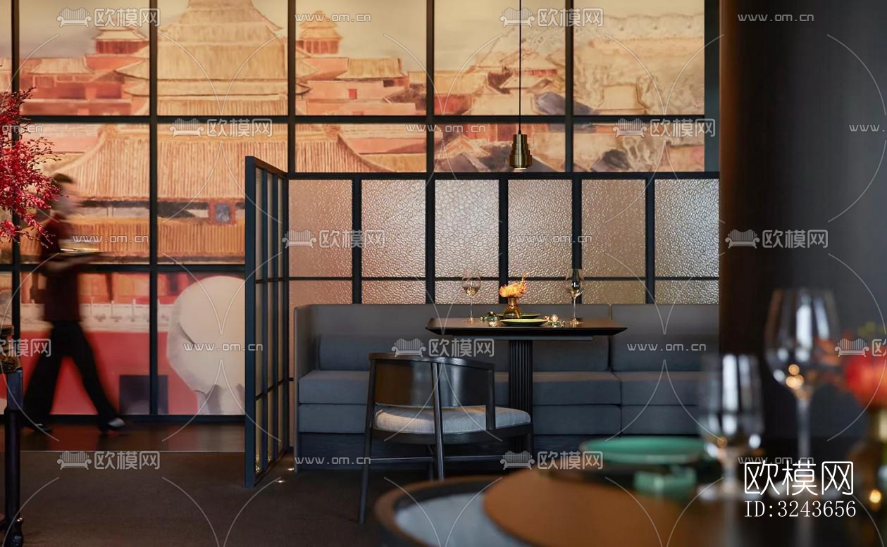 现代西餐厅效果图下载（渲染图3）