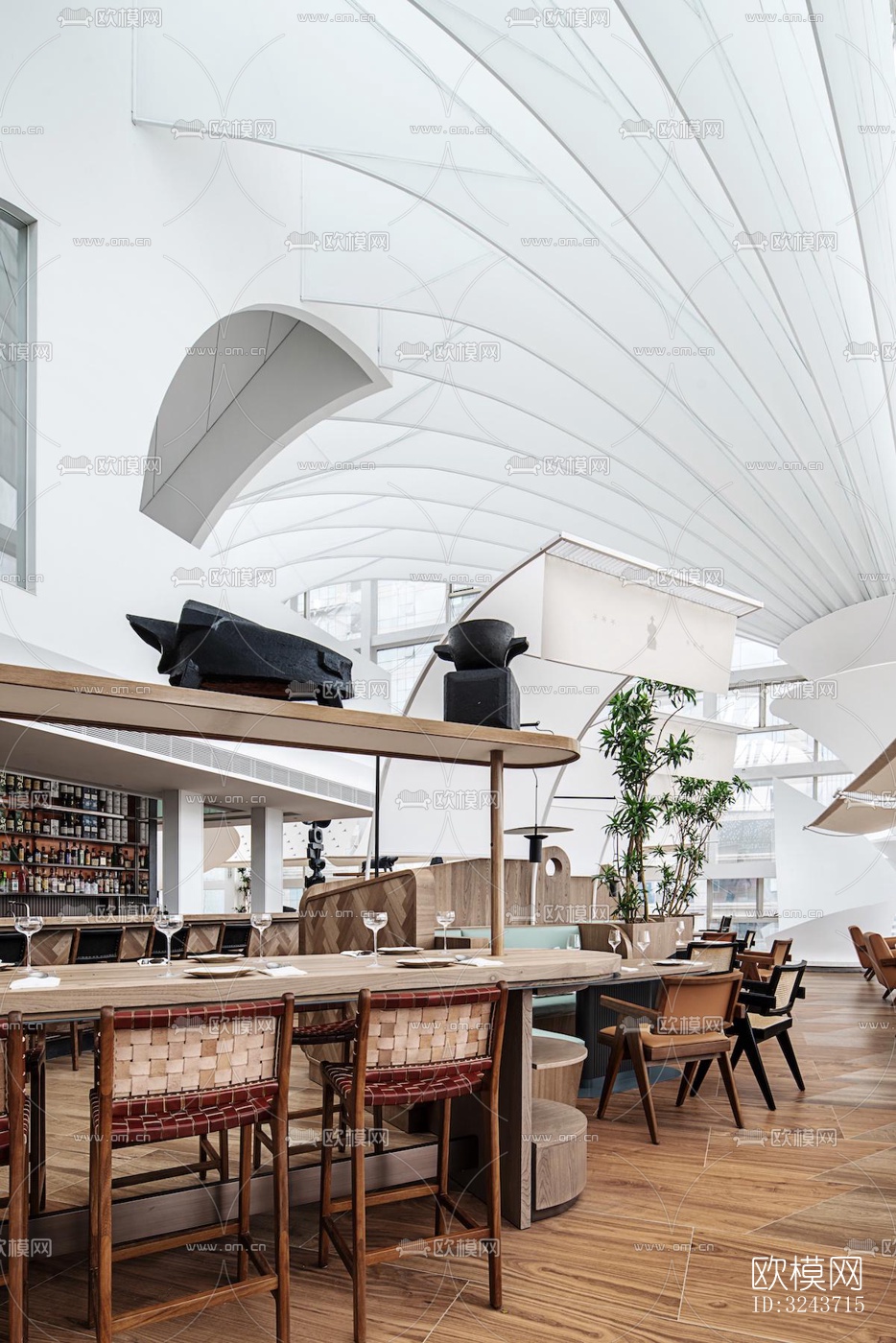 现代西餐厅效果图下载（渲染图3）